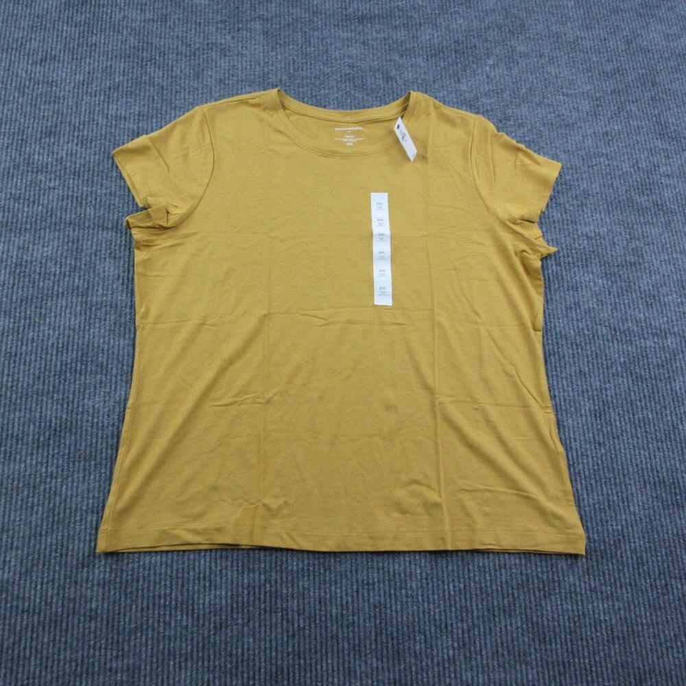 Banana Republic Shirt Womens 2XL Yellow Timeless Crew Neck Jersey Tagless NWT